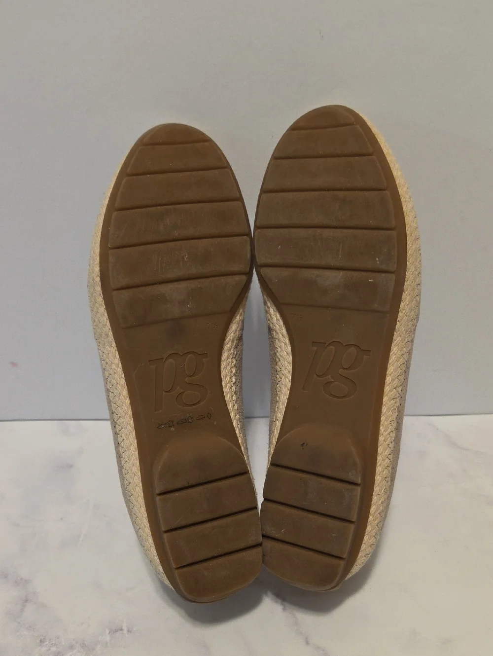 Paul Green Gray  Metallic Perforated Espadrille Flats - Women